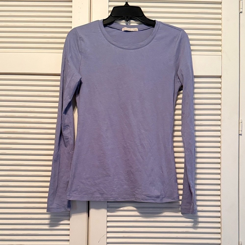 ShopEvelynne Blue Long Sleeve Crew Neck Tee - Picture 2 of 6
